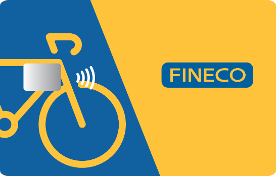 Carta gialla e blu con l’immagine della bicicletta