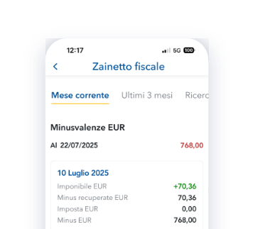 schermata zainetto fiscale